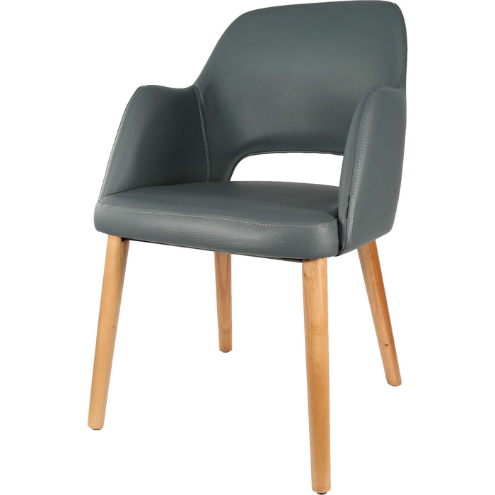 Durafurn Sorbet Chair - Trojan Oak Legs/Anthracite Vinyl