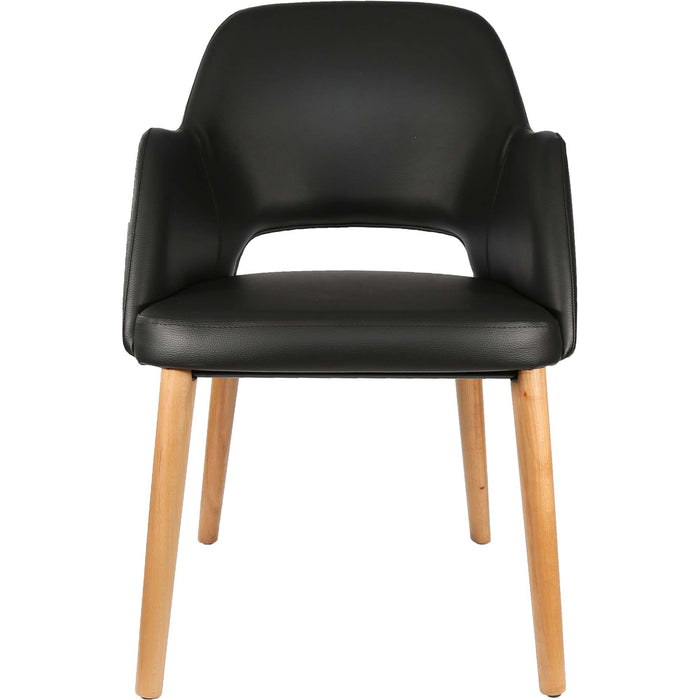 Durafurn Sorbet Chair- Trojan Oak Legs/Black Vinyl