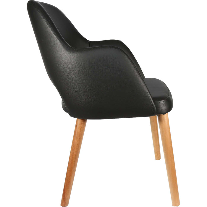 Durafurn Sorbet Chair- Trojan Oak Legs/Black Vinyl