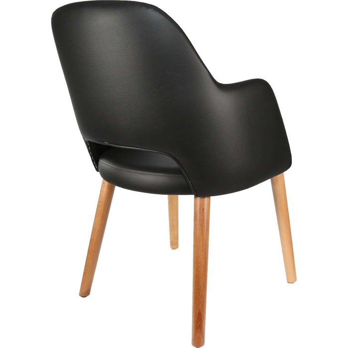 Durafurn Sorbet Chair- Trojan Oak Legs/Black Vinyl