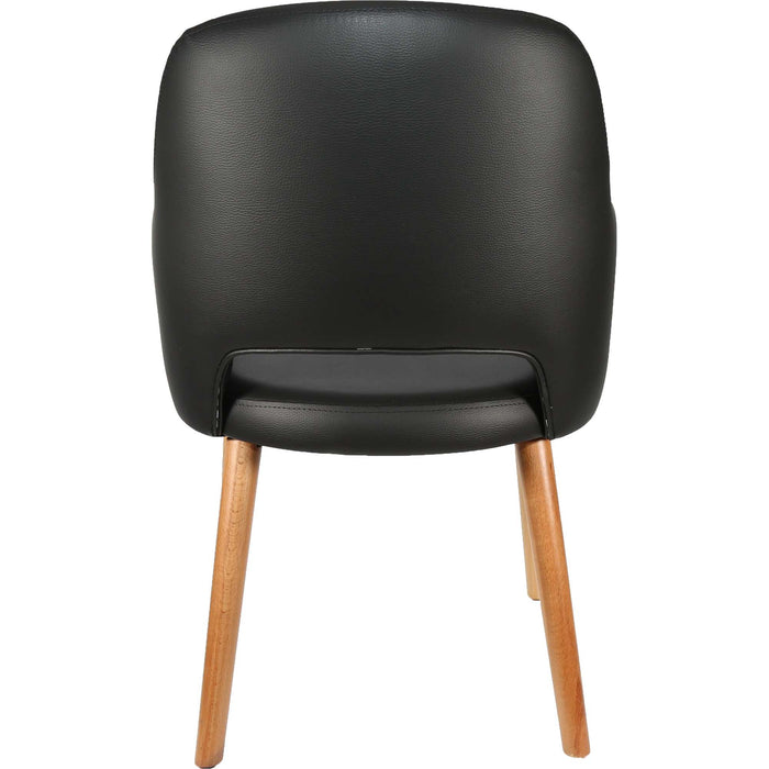 Durafurn Sorbet Chair- Trojan Oak Legs/Black Vinyl