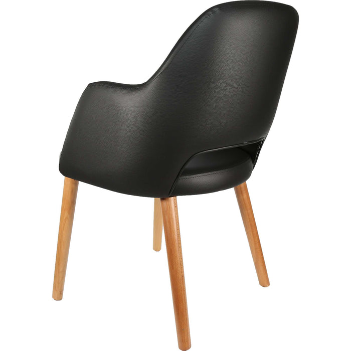 Durafurn Sorbet Chair- Trojan Oak Legs/Black Vinyl