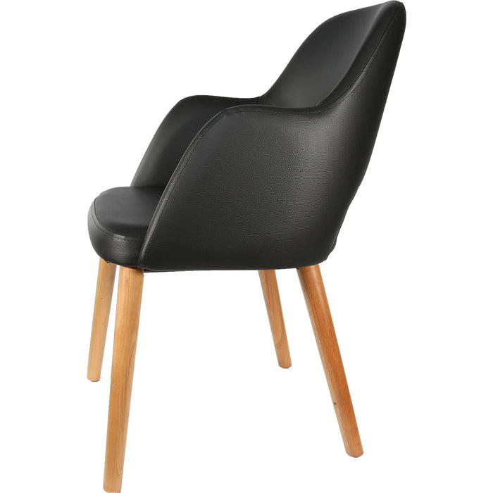 Durafurn Sorbet Chair- Trojan Oak Legs/Black Vinyl