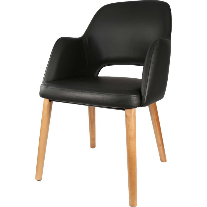 Durafurn Sorbet Chair- Trojan Oak Legs/Black Vinyl