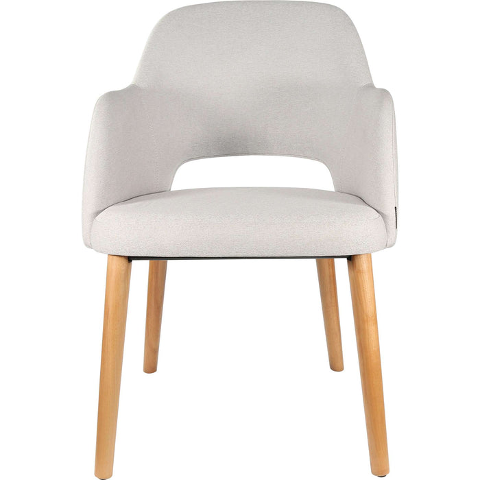 Durafurn Sorbet Chair - Trojan Oak Legs/ Light Grey Woven Fabric