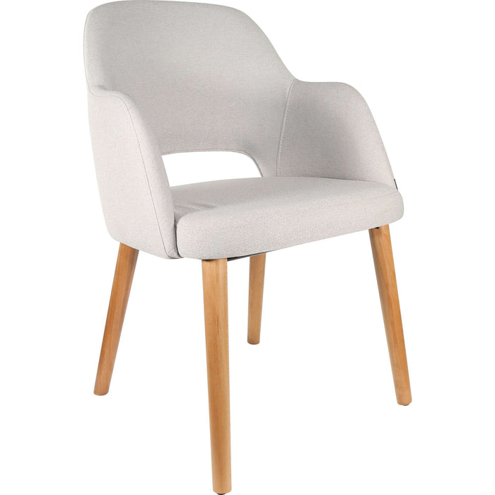 Durafurn Sorbet Chair - Trojan Oak Legs/ Light Grey Woven Fabric