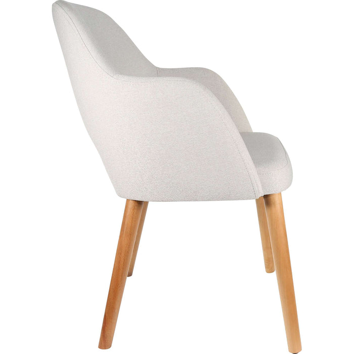 Durafurn Sorbet Chair - Trojan Oak Legs/ Light Grey Woven Fabric