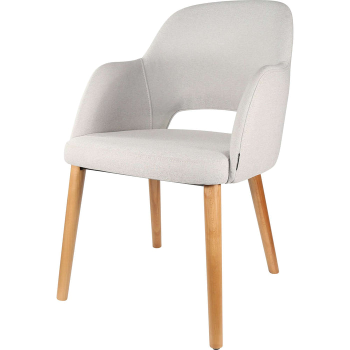 Durafurn Sorbet Chair - Trojan Oak Legs/ Light Grey Woven Fabric
