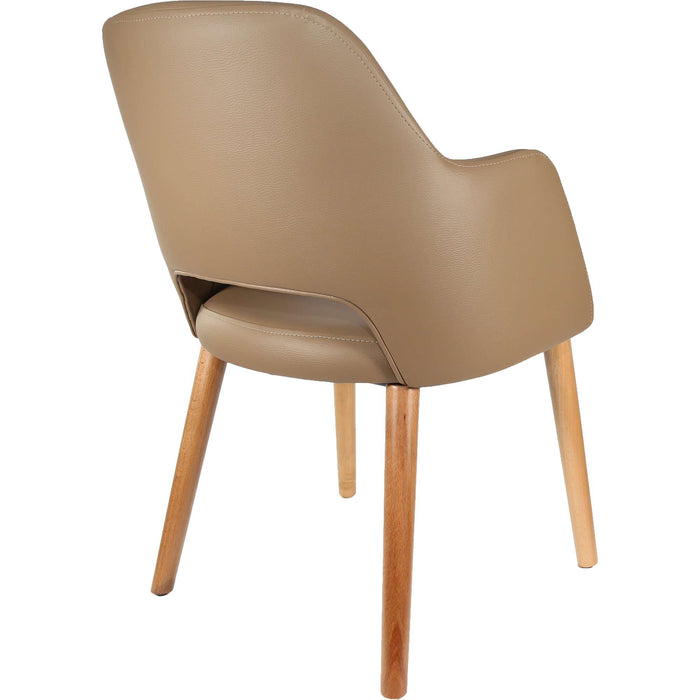 Durafurn Sorbet Chair - Trojan Oak Legs/Taupe Vinyl