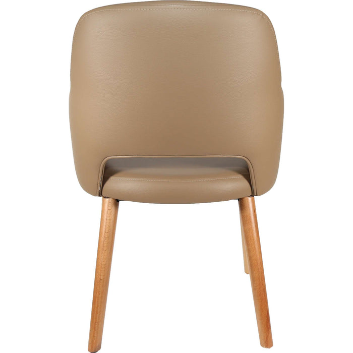 Durafurn Sorbet Chair - Trojan Oak Legs/Taupe Vinyl