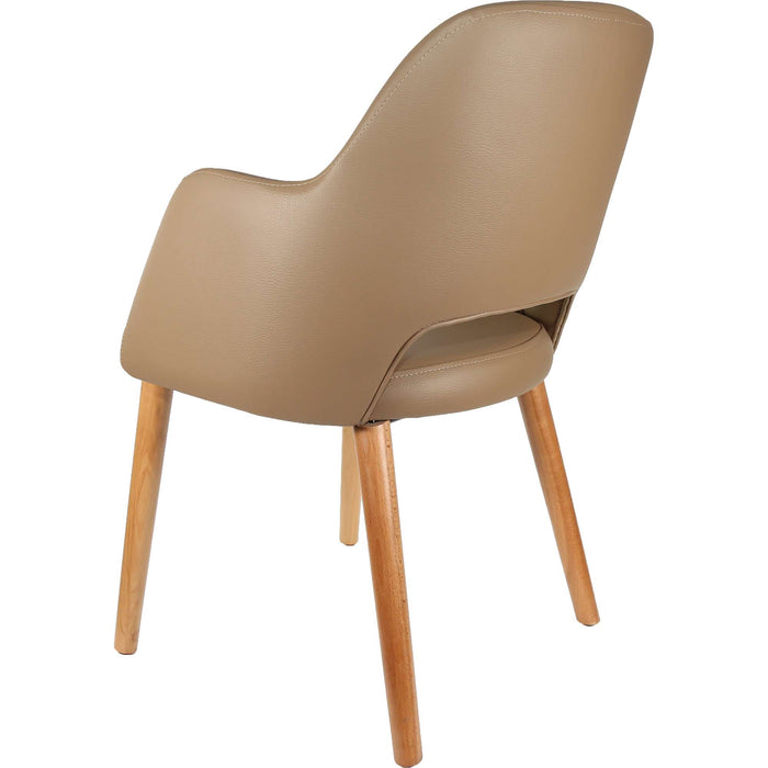 Durafurn Sorbet Chair - Trojan Oak Legs/Taupe Vinyl