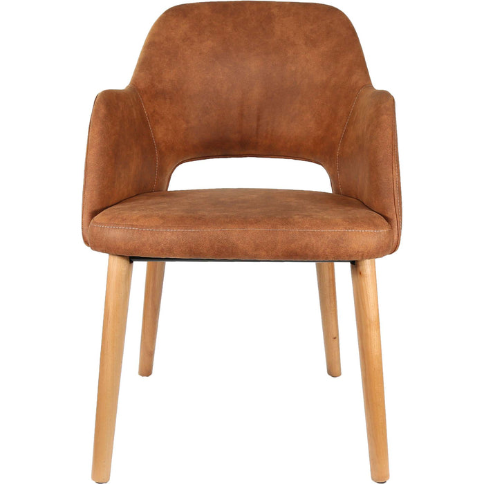 Durafurn Sorbet Chair - Trojan Oak Legs/Tan Premium Vinyl