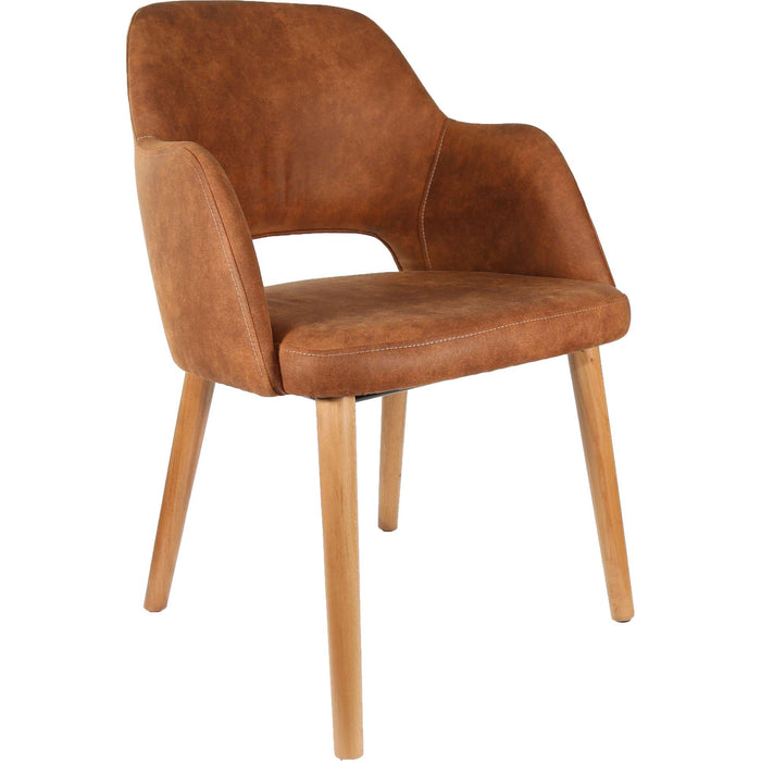 Durafurn Sorbet Chair - Trojan Oak Legs/Tan Premium Vinyl