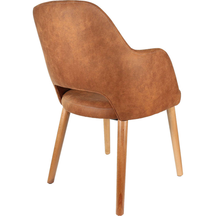 Durafurn Sorbet Chair - Trojan Oak Legs/Tan Premium Vinyl