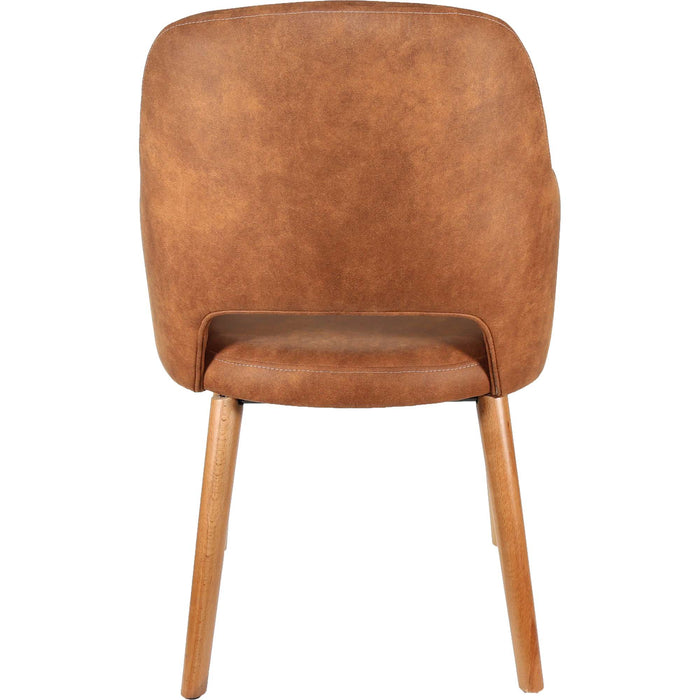 Durafurn Sorbet Chair - Trojan Oak Legs/Tan Premium Vinyl