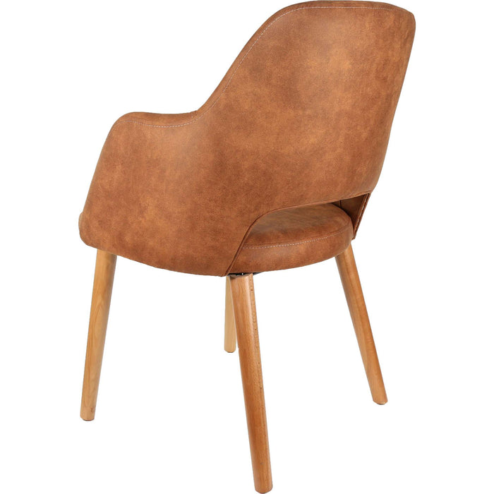 Durafurn Sorbet Chair - Trojan Oak Legs/Tan Premium Vinyl