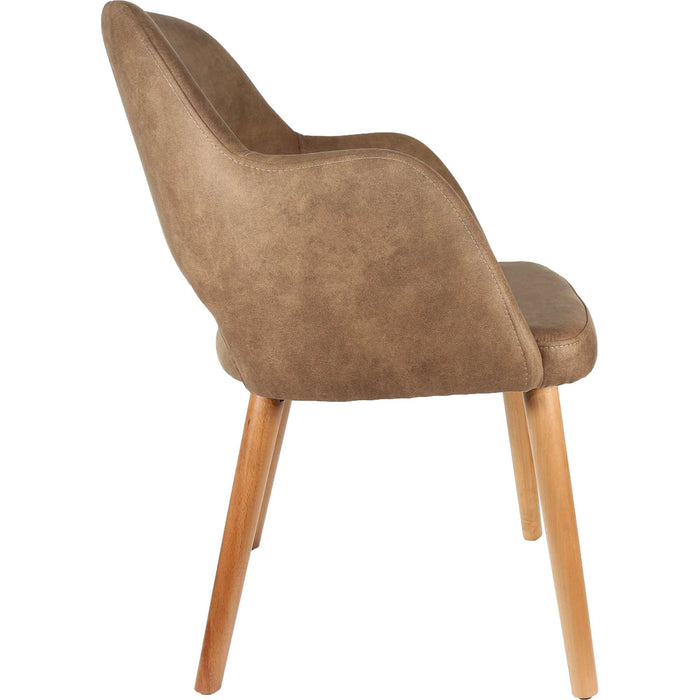 Durafurn Sorbet Chair - Trojan Oak Legs/Mocha Premium Vinyl