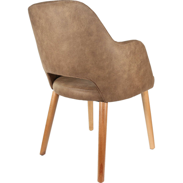 Durafurn Sorbet Chair - Trojan Oak Legs/Mocha Premium Vinyl