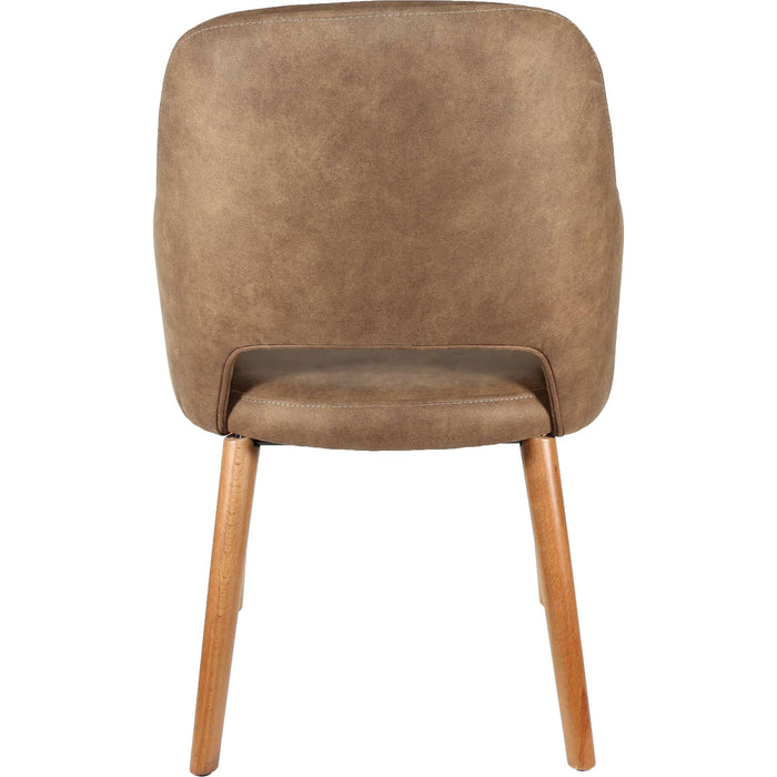 Durafurn Sorbet Chair - Trojan Oak Legs/Mocha Premium Vinyl