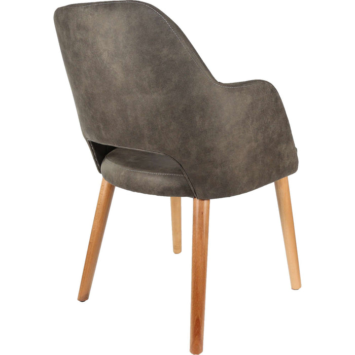 Durafurn Sorbet Chair - Trojan Oak Legs/Charcoal Premium Vinyl