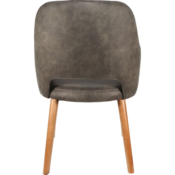 Durafurn Sorbet Chair - Trojan Oak Legs/Charcoal Premium Vinyl