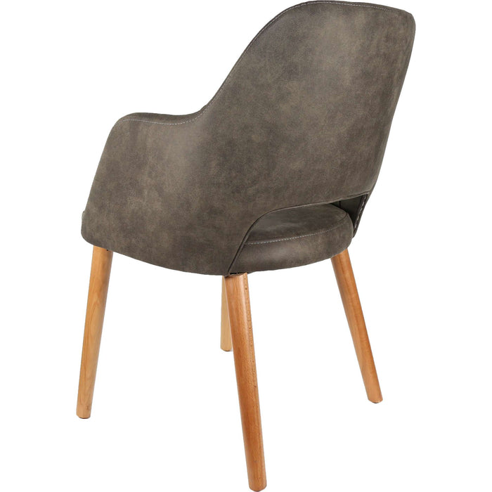 Durafurn Sorbet Chair - Trojan Oak Legs/Charcoal Premium Vinyl