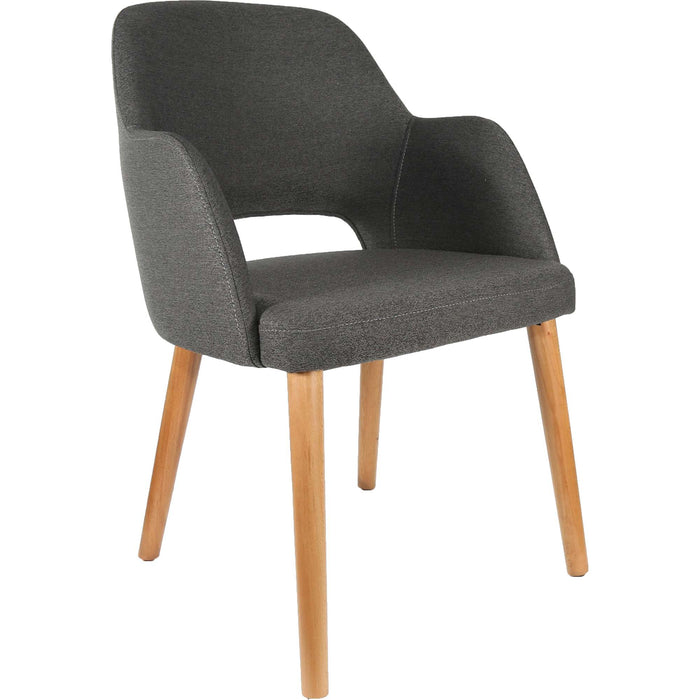 Durafurn Sorbet Chair - Trojan Oak Legs/Anthracite Woven Fabric