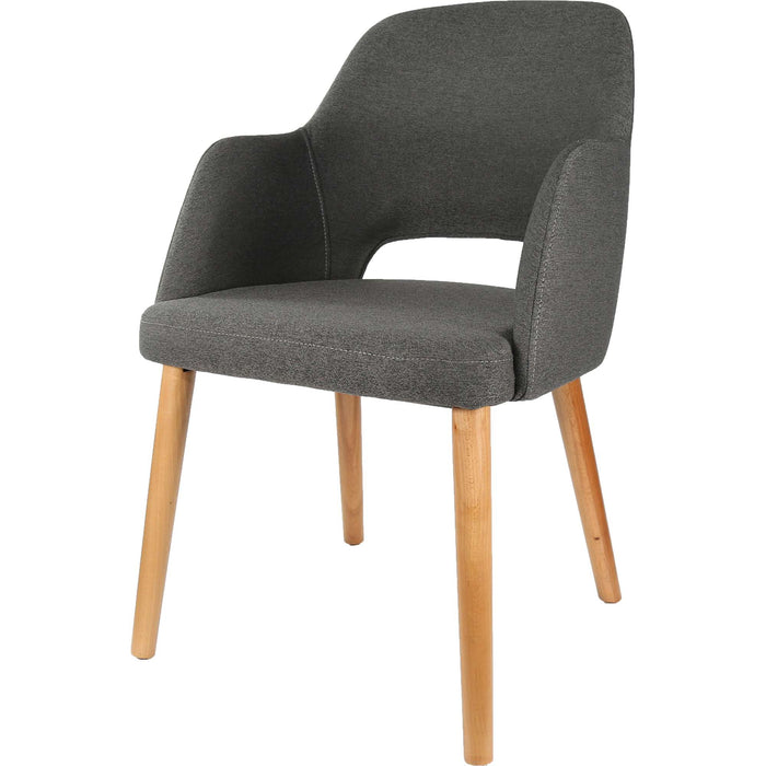 Durafurn Sorbet Chair - Trojan Oak Legs/Anthracite Woven Fabric