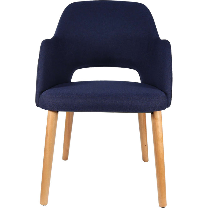Durafurn Sorbet Chair - Trojan Oak Legs/Navy Woven Fabric