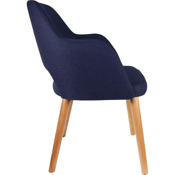 Durafurn Sorbet Chair - Trojan Oak Legs/Navy Woven Fabric