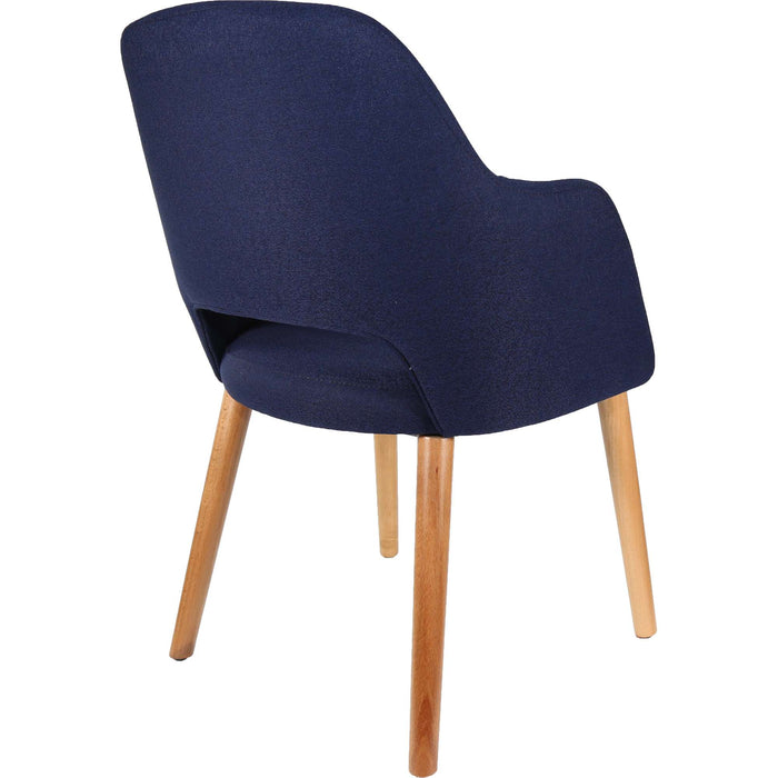 Durafurn Sorbet Chair - Trojan Oak Legs/Navy Woven Fabric
