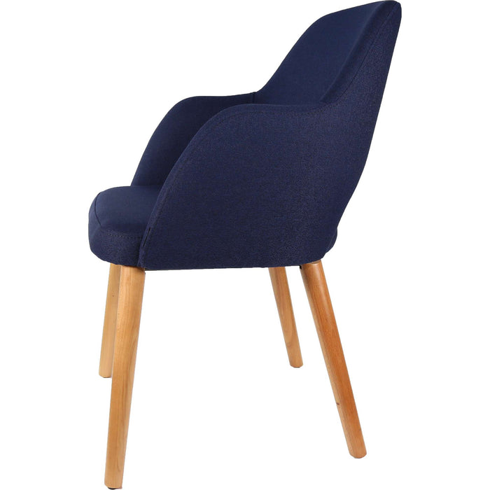 Durafurn Sorbet Chair - Trojan Oak Legs/Navy Woven Fabric