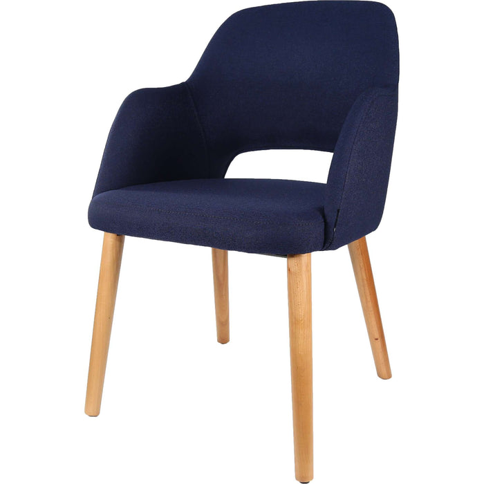 Durafurn Sorbet Chair - Trojan Oak Legs/Navy Woven Fabric
