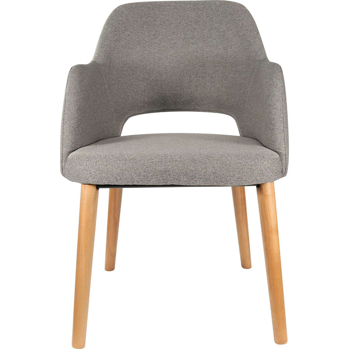 Durafurn Sorbet Chair - Trojan Oak Legs/Taupe Woven Fabric