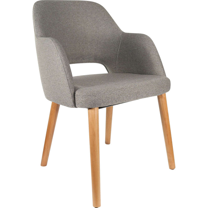 Durafurn Sorbet Chair - Trojan Oak Legs/Taupe Woven Fabric