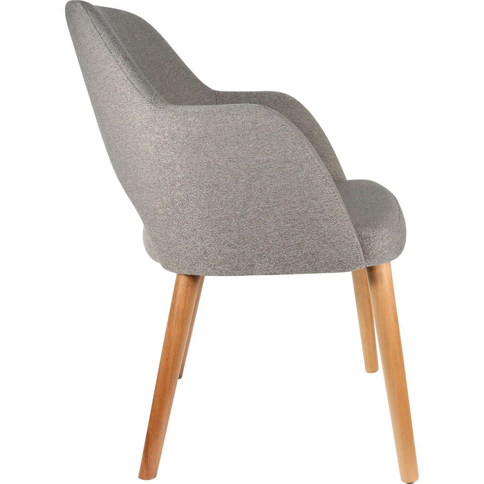 Durafurn Sorbet Chair - Trojan Oak Legs/Taupe Woven Fabric