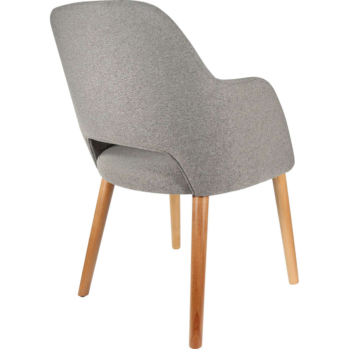 Durafurn Sorbet Chair - Trojan Oak Legs/Taupe Woven Fabric