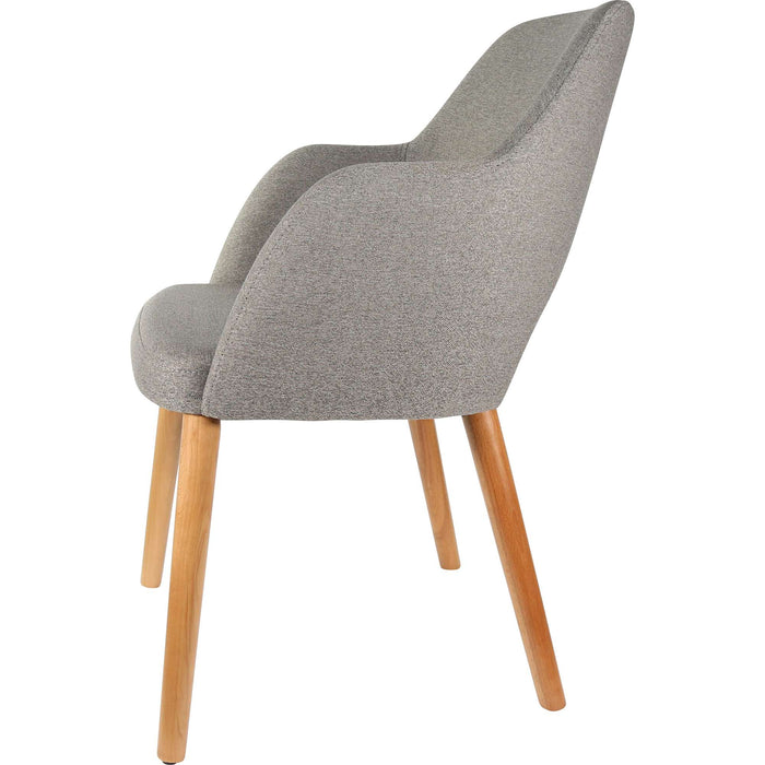 Durafurn Sorbet Chair - Trojan Oak Legs/Taupe Woven Fabric