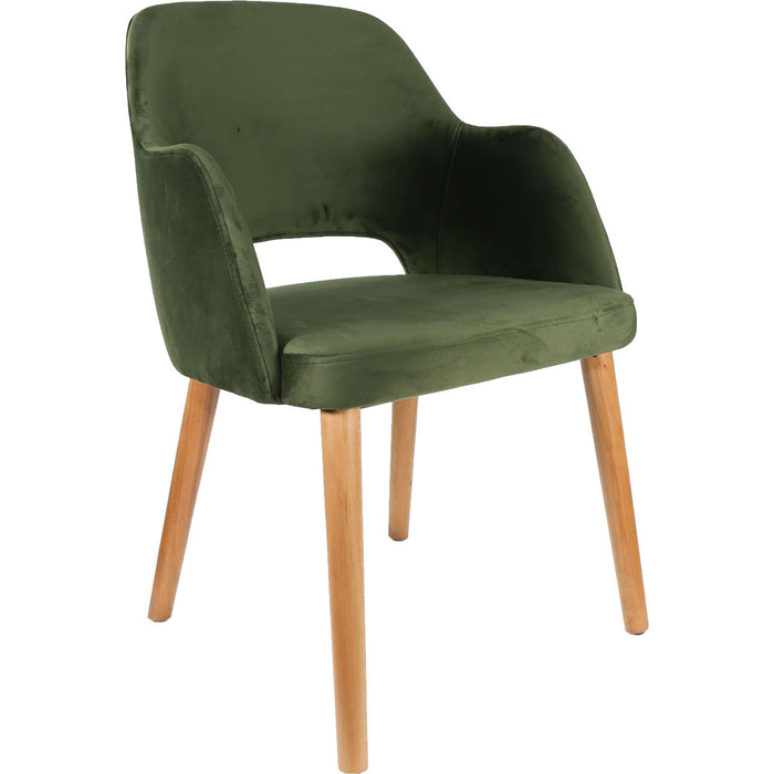 Durafurn Sorbet Chair - Trojan Oak Legs/Avocado Velvet