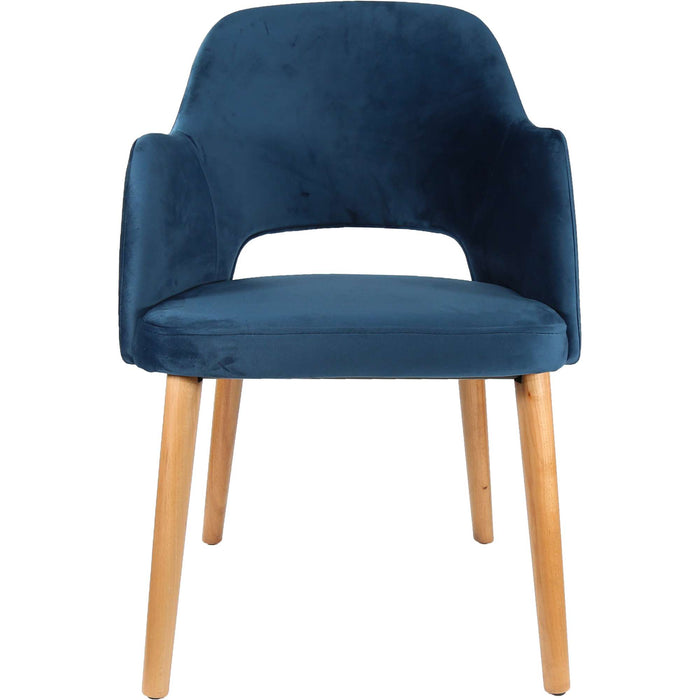 Durafurn Sorbet Chair - Trojan Oak Legs/Denim Velvet