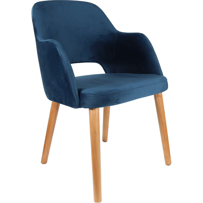 Durafurn Sorbet Chair - Trojan Oak Legs/Denim Velvet