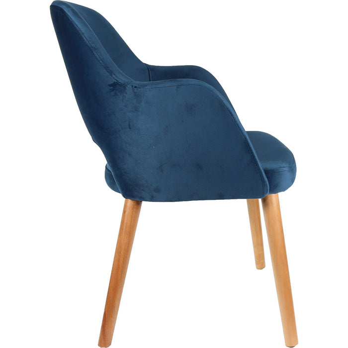 Durafurn Sorbet Chair - Trojan Oak Legs/Denim Velvet