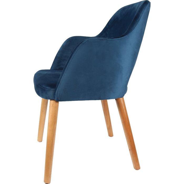 Durafurn Sorbet Chair - Trojan Oak Legs/Denim Velvet