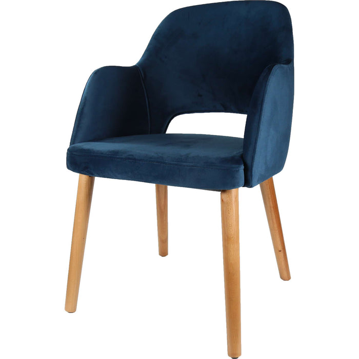 Durafurn Sorbet Chair - Trojan Oak Legs/Denim Velvet