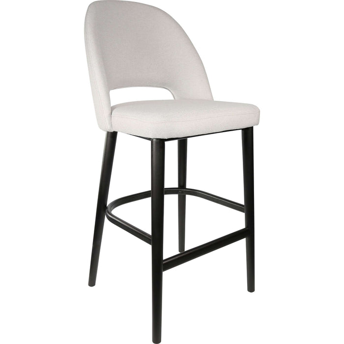 Durafurn Semifreddo Stool - Black Legs/ Light Grey Woven Fabric