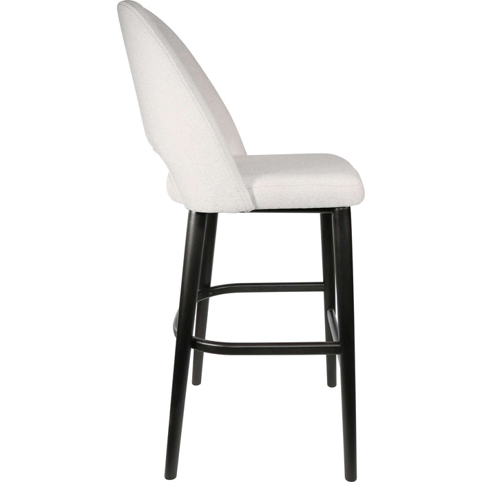 Durafurn Semifreddo Stool - Black Legs/ Light Grey Woven Fabric