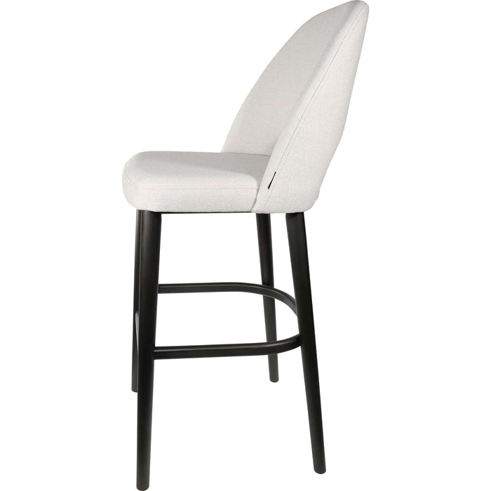 Durafurn Semifreddo Stool - Black Legs/ Light Grey Woven Fabric