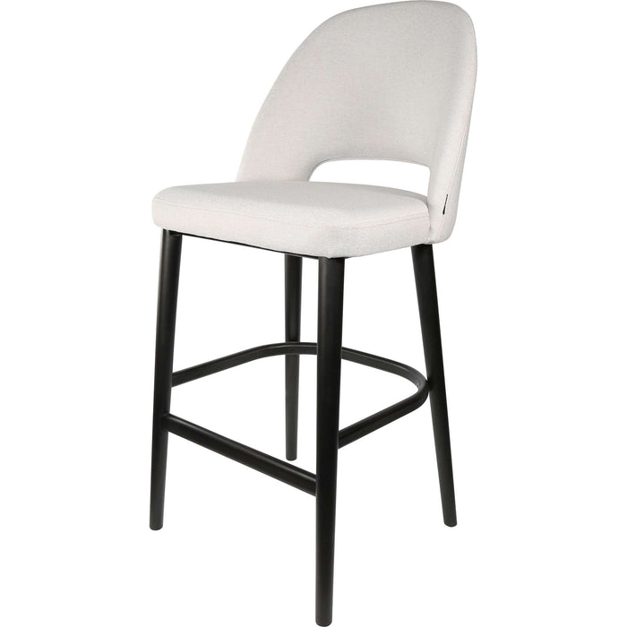 Durafurn Semifreddo Stool - Black Legs/ Light Grey Woven Fabric
