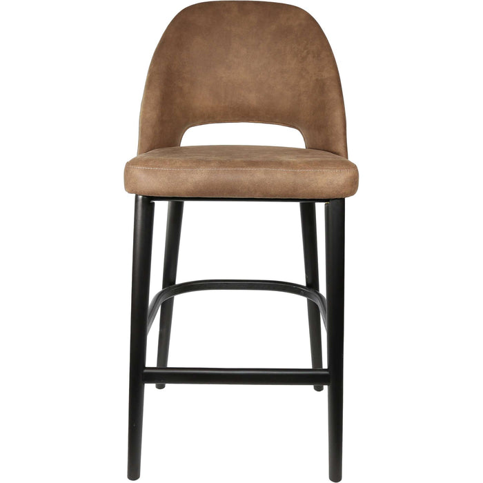 Durafurn Semifreddo Stool - Black Legs/Mocha Fabric