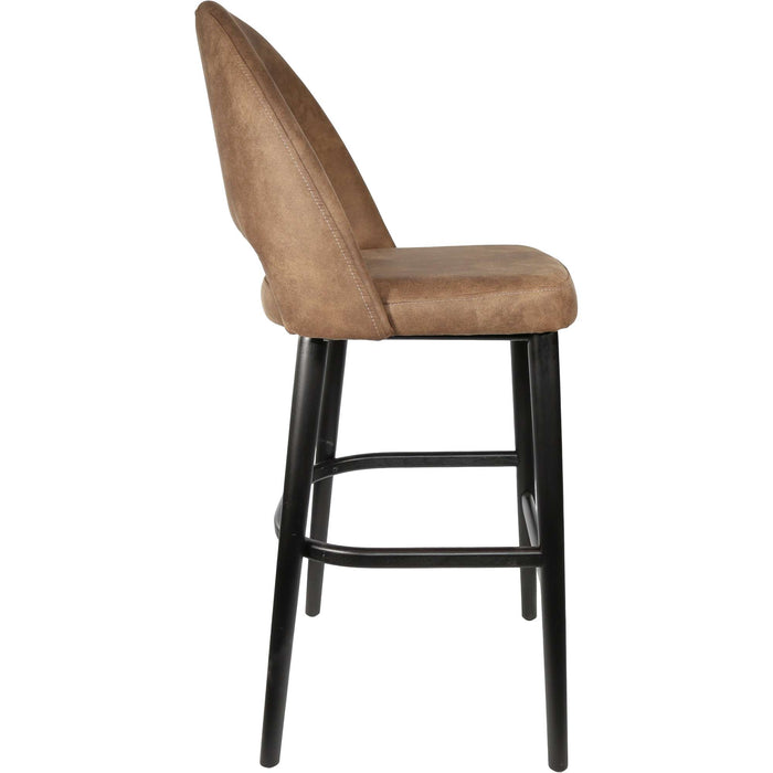 Durafurn Semifreddo Stool - Black Legs/Mocha Fabric